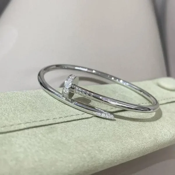 replica cartier nail bracelet white gold