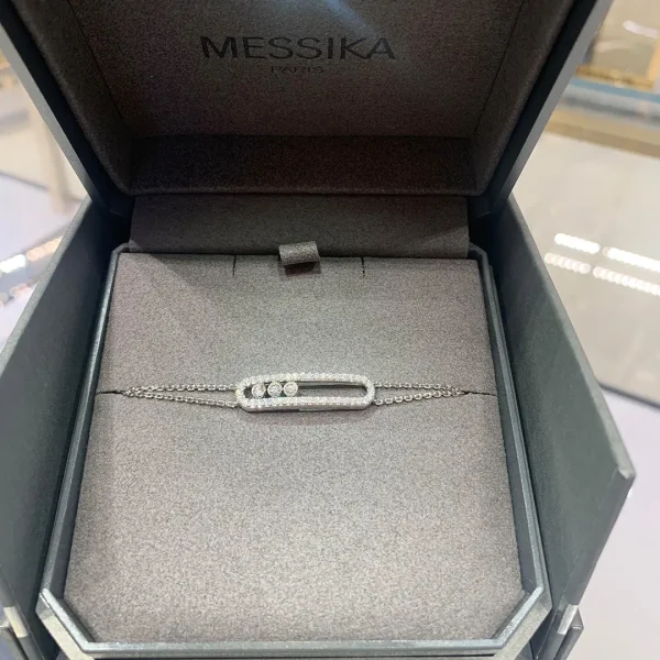 Messika Move Classique Pavé 18K White Gold Diamond Bracelet dupe