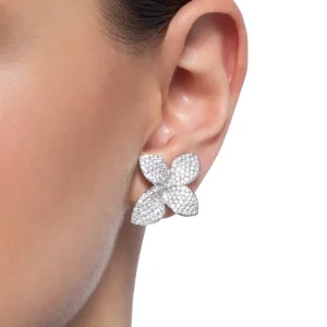Pasquale Bruni 18K White Gold Earrings Giardini Segtreti with Diamonds