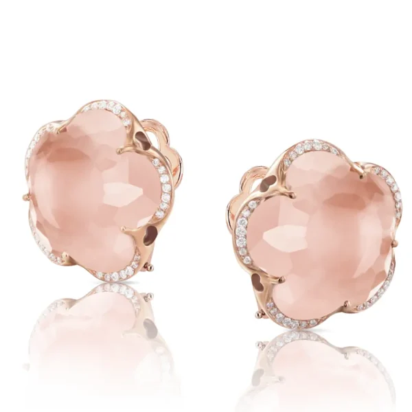Pasquale Bruni 18K Rose Gold Bon Ton Earrings with Rose Quartz fake