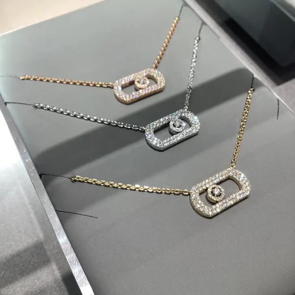 Messika So Move Pavé 18K Yellow Gold Diamond Necklace copy