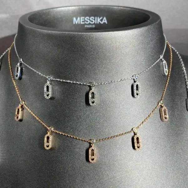 Move Uno Pavé Drop Pendant Choker Diamond Necklace copy