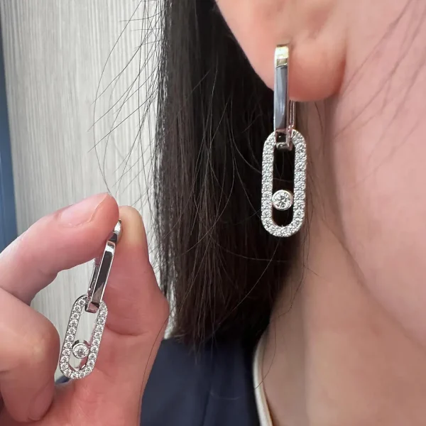Messika Move Link White Gold Diamond Earrings cheap