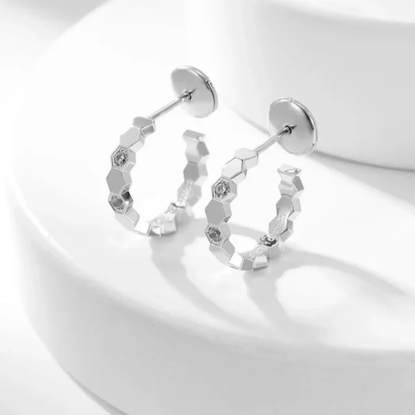 18K Gold Bee De Chaumet Hoop Diamonds Earrings copy cheap