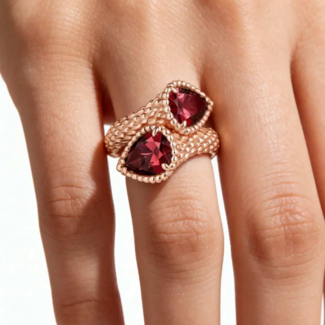 18K Gold Boucheron Serpent Bohème Two-Stone Ring S Motifs dupe 18K Gold Boucheron Serpent Bohème Two-Stone Ring S Motifs dupe