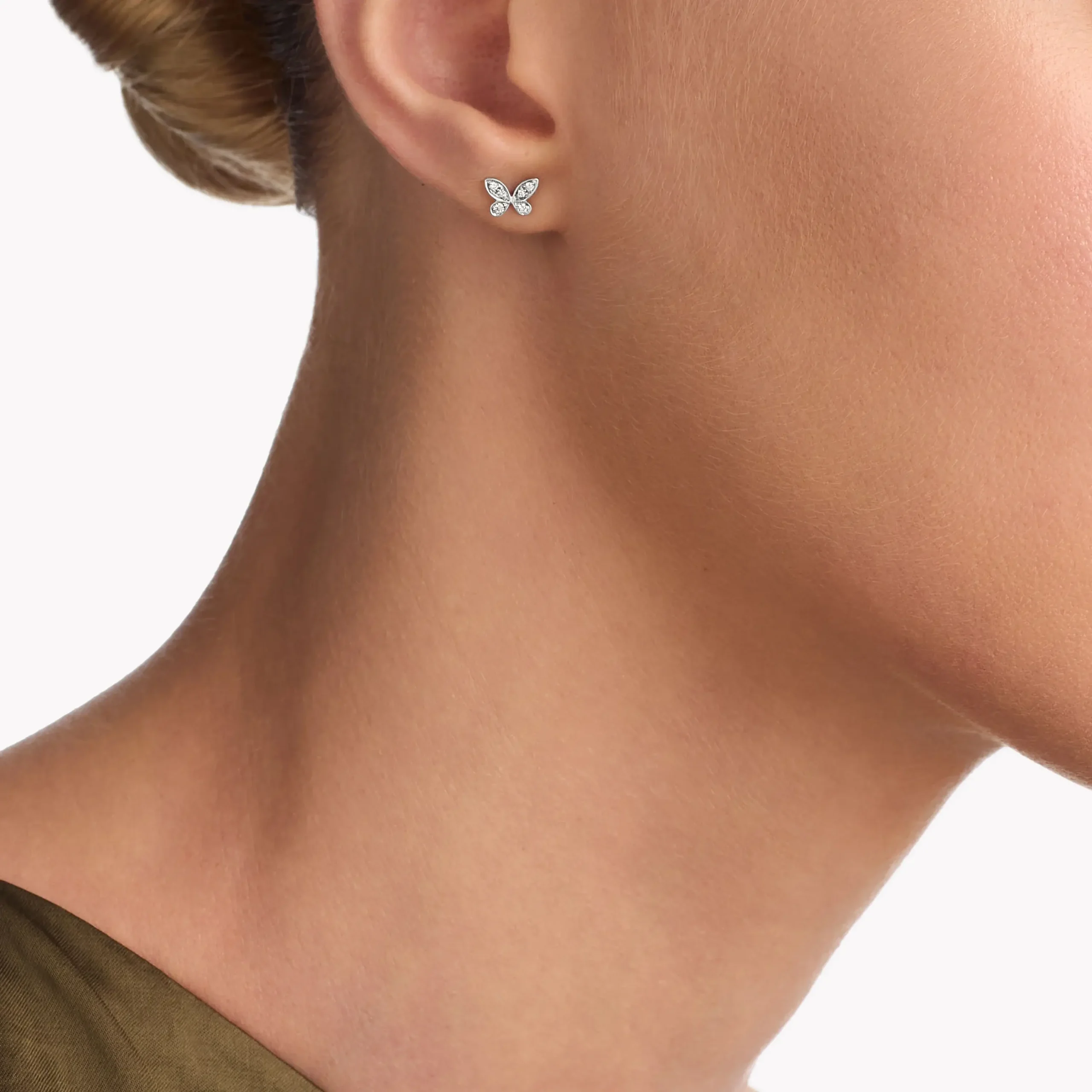 18K White Gold Graff Pavé Butterfly Diamond Petite Stud Earrings copy 18K White Gold Graff Pavé Butterfly Diamond Petite Stud Earrings copy