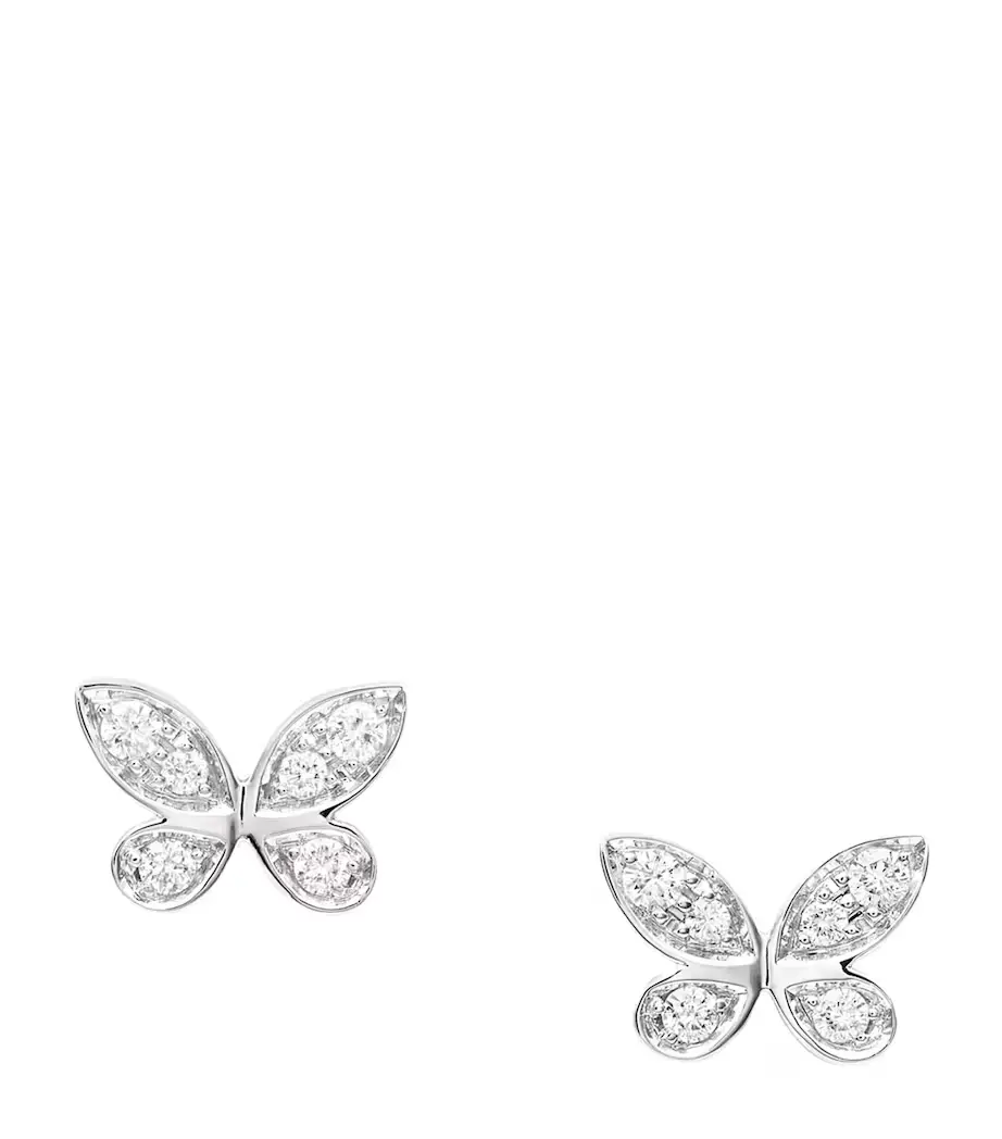 18K White Gold Graff Pavé Butterfly Diamond Petite Stud Earrings fake 18K White Gold Graff Pavé Butterfly Diamond Petite Stud Earrings fake