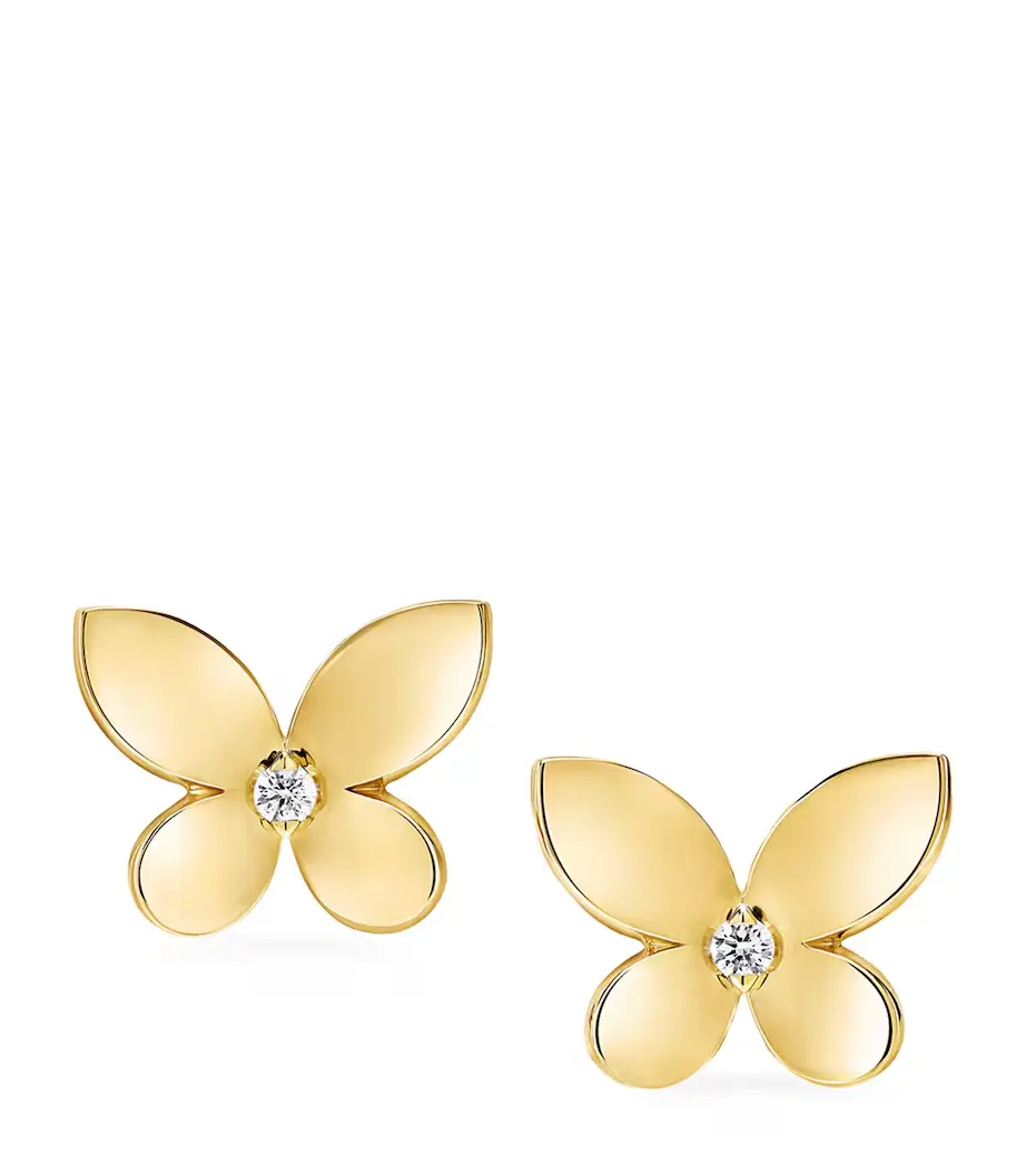 Graff Mini 18K Yellow Gold and Diamond Butterfly Earrings Graff Mini 18K Yellow Gold and Diamond Butterfly Earrings